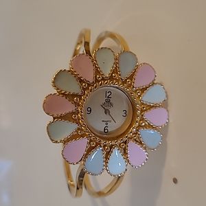 Ivana Trump blue/pink enamel watch